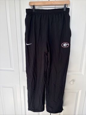 Nike UGA Georgia Bulldogs Team Issue Player Pants Black Ankle Zip Mens Large